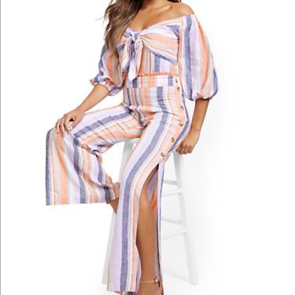 COPY - new never worn Beatiful striped open leg pant